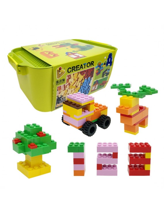 Penos Nevada bucket building blocks children's puzzle assembly toys multi-functional storage box kindergarten toys gifts bucket building blocks green