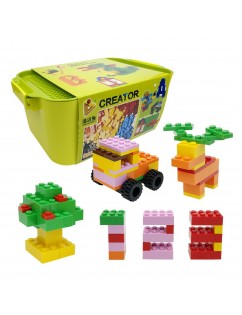 Penos Nevada bucket building blocks children's puzzle assembly toys multi-functional storage box kindergarten toys gifts bucket building blocks green