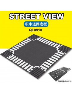 25*25CM road blocks floor single side small particles circuit straight curve floor streetscape accessories