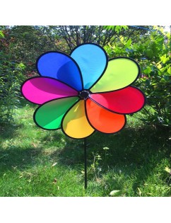 50cm eight-color windmill children's toys wedding decoration manual flower petals large windmill scenic area garden insert windmill model A