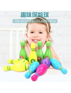 Wooden children large size bowling baby puzzle hand-eye coordination leisure parent-child interactive ball early education toys A