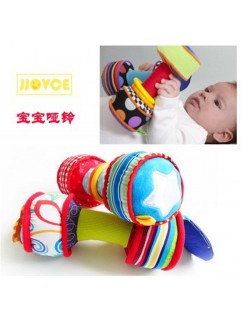 Baby hand bell color multifunctional dumbbell baby toys a pair of cloth dumbbell ring paper JOV dumbbell toys