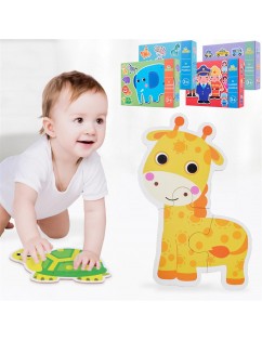 Wooden block figure transportation enlightenment jigsaw puzzle animal hand grasp board cognitive board puzzle children early education puzzle professional figures