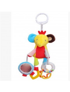 Baby puzzle pacify doll multi-function animal bed bell bed hang trolley pendant baby cloth play doll JOV elephant cloth play doll