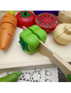 Children wooden simulation fruit and vegetable choule children play every kitchen toy puzzle early education chouqin vegetables C