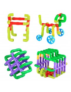 Children's early education is helpful for children's intelligence. They can assemble plastic water pipes and toy blocks from 3 to 6 years old to assemble tubular (pipes and four wheels) 38 pieces of simple bags
