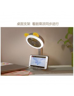 Cartoon USB desktop fan charging band LED supplementary light portable desktop fan in student dormitory 27*11*10cm red