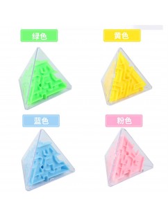 Children's three-dimensional maze transparent 3d marbles adult decompression intelligence rubik's cube triangle PVC cover (random color)