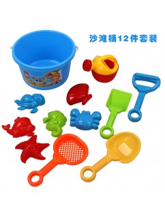 Children play with sand and water beach bucket toy set of 12 pieces